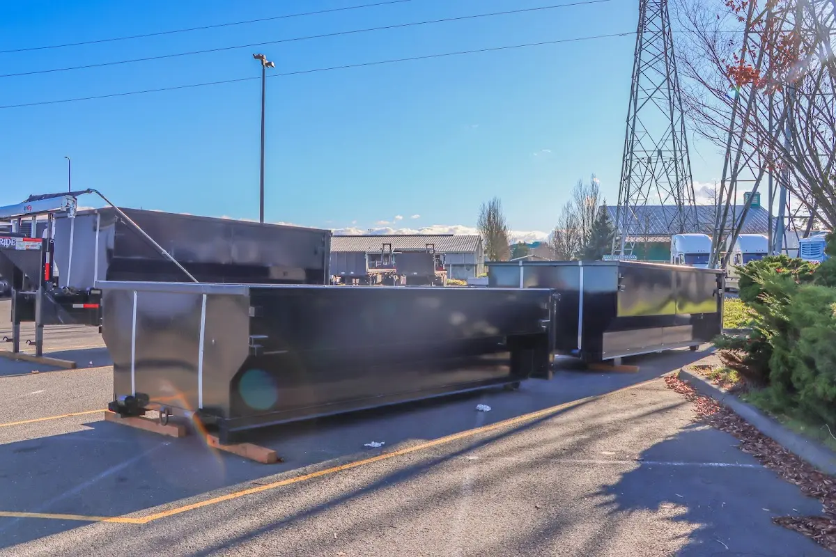 Roll-off dumpster ready for waste disposal at job site for Residential Dumpster Rental in Newark
